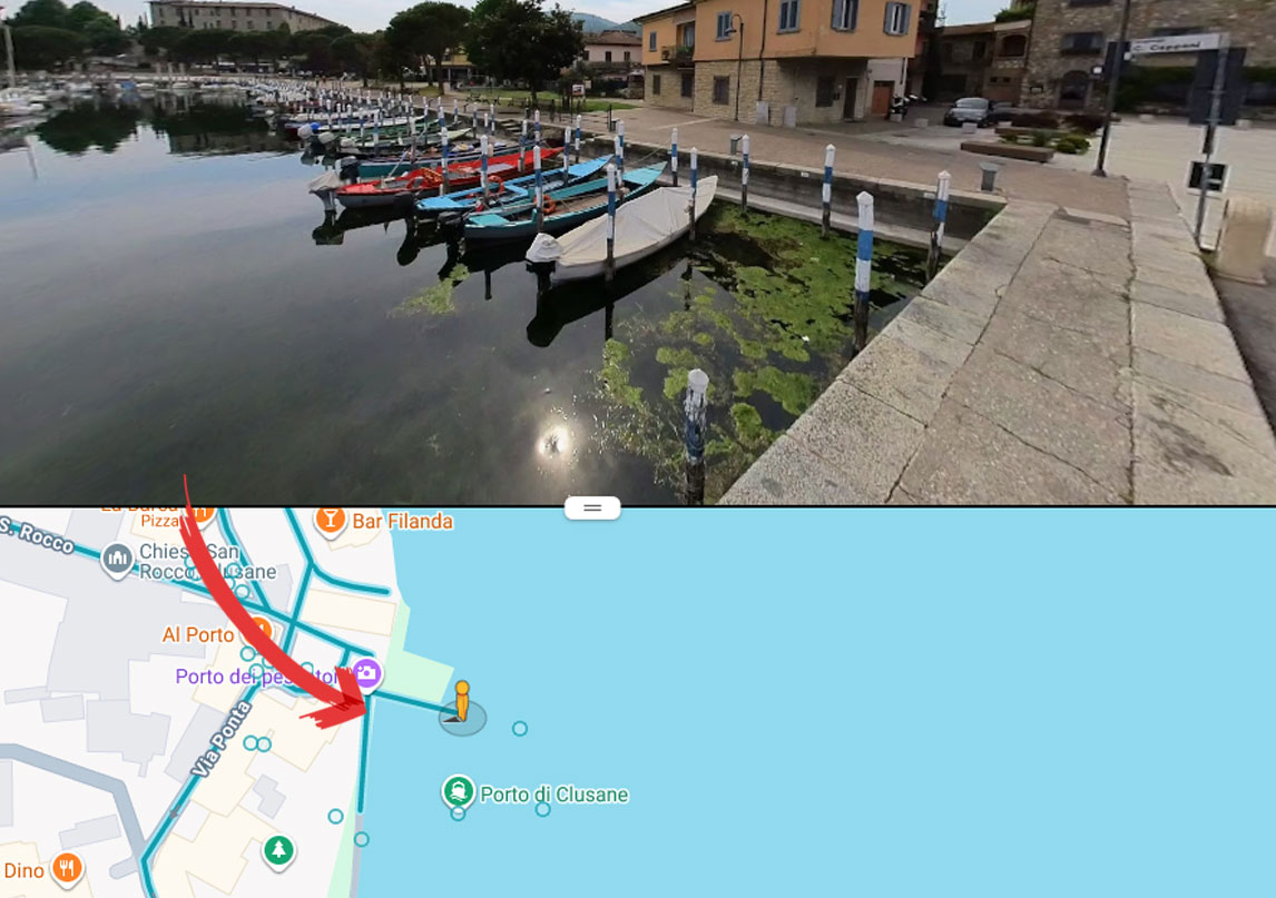 Tracciato Google Street View Porto Clusane Lago di Iseo - Virtualvr.it Bozzetta Gabriele Web Promotions Cavalese