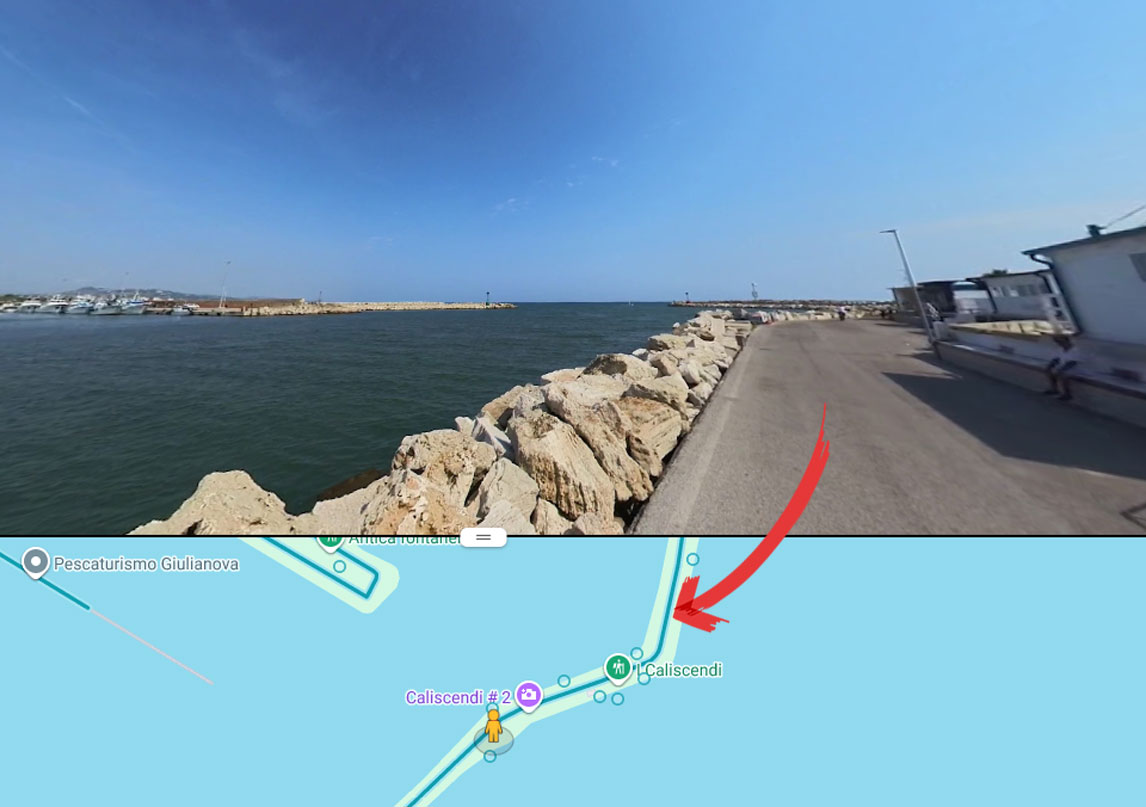 Tracciato Google Street View Porto di Giulianova Marche - Virtualvr.it Bozzetta Gabriele Web Promotions Cavalese
