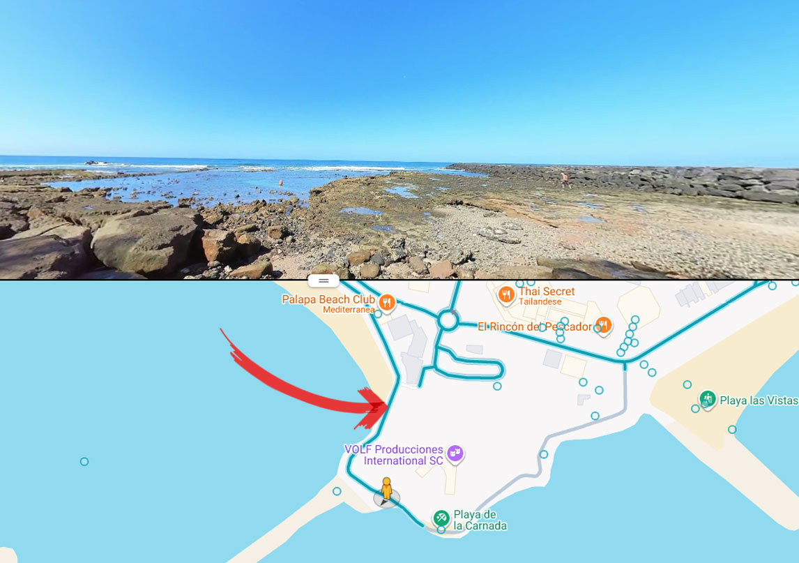 Tracciato Google Street View Tenerife Playa del Camison Playa de la Carnada - Virtualvr.it Bozzetta Gabriele Web Promotions Cavalese